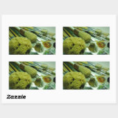 Penselen en verf rechthoekige sticker (Vel)