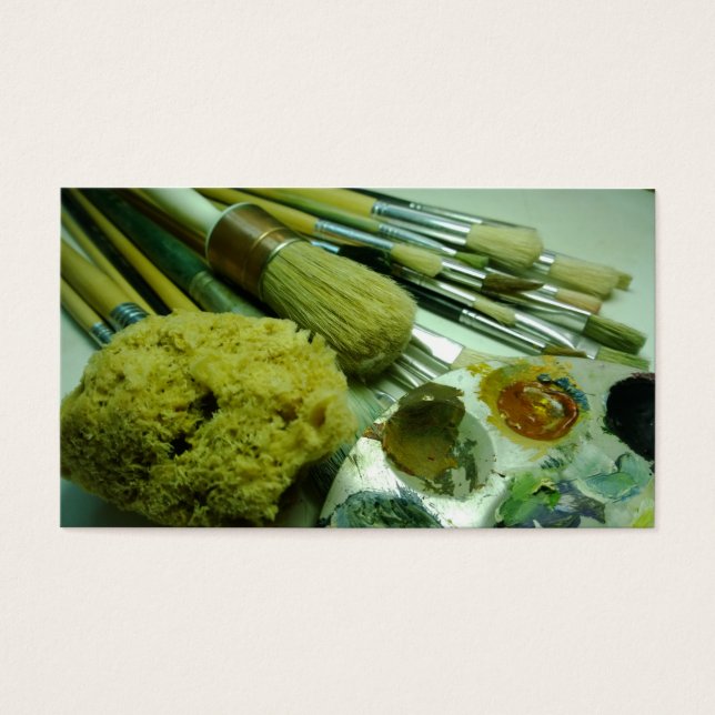 Penselen en verf visitekaartje (Voorkant)