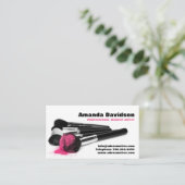 Penselen maken met roze Blush Powder Visitekaartje (Staand voorkant)