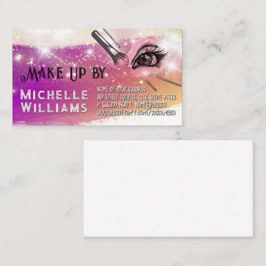 Penselen maken | Star Dust Shimmer Visitekaartje (Voorkant / Achterkant)