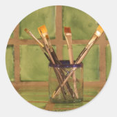 Penselen Ronde Sticker (Voorkant)