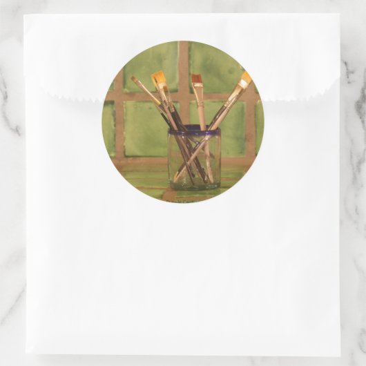 Penselen Ronde Sticker (Tas)