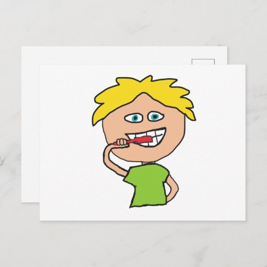 Penselen Teeth Briefkaart (Voorkant / Achterkant)