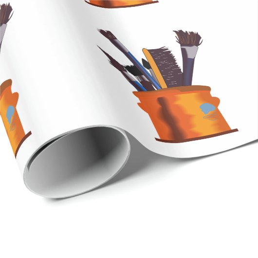 Penselen verven cadeaupapier (Rol Hoek)