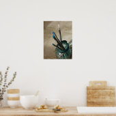 Penselen verven in een stilstaand leven poster (Keuken)