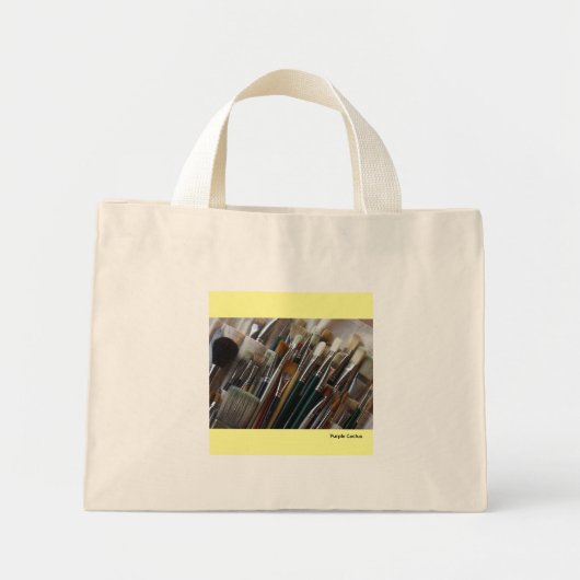 Penselen verven mini tote bag (Voorkant)