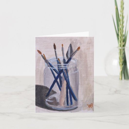 Penselen verven notitiekaartje (Voorkant)