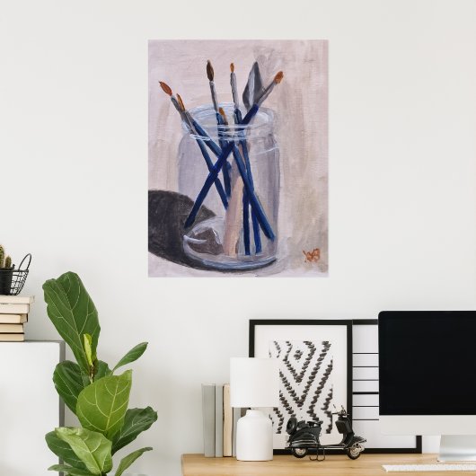 Penselen verven poster (Thuiskantoor)