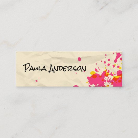 Penselen verven | Spatter | Artistiek Mini Visitekaartje (Voorkant)