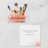 Penselen verven | Spatter | Artistiek Vierkante Visitekaartje (Voorkant / Achterkant)