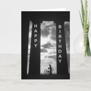 Penshaw Monument met Biker Birthday Card Kaart