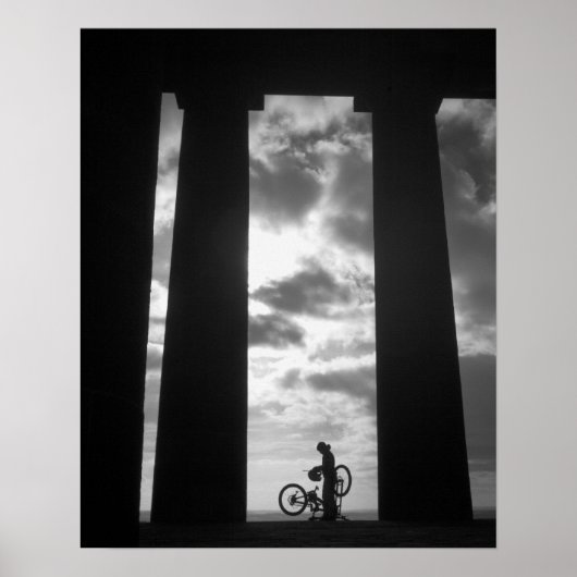 Penshaw Monument met Poster van de Biker/Druk (Voorkant)