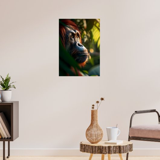 Pensieve orang-oetan in het Oerwoud Poster (Woonkamer 3)