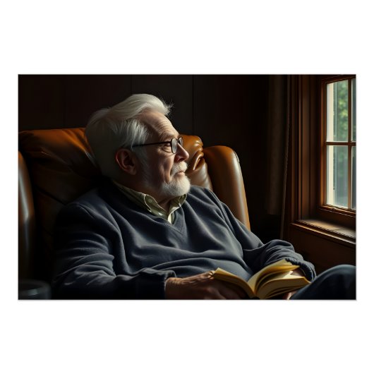 Pensieve ouderen eenzaamheid perfect poster (Voorkant)