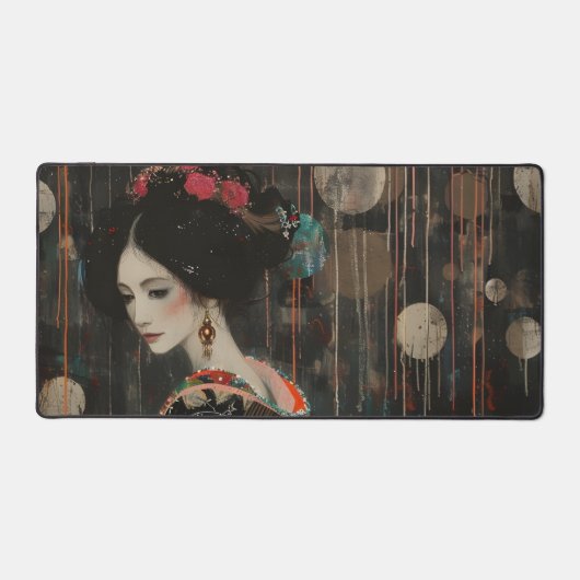 Pensieve vrouw in Kimono Bureaumat (Voorkant)