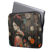 Pensieve vrouw in Kimono Laptop Sleeve (Voorkant Links)