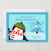 Pensiguin Winter Holiday Kaart (Voorkant)