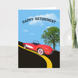 Pensioen 1960 Rood en Wit Corvette Kaart