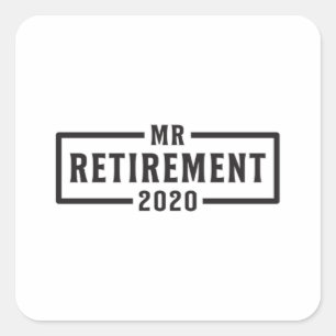 Pensioen 2020 Gepensioneerd Opa Gift Idee Vierkante Sticker