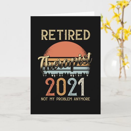 Pensioen 2021 Gift Therapist Kaart (Gele Bloem)