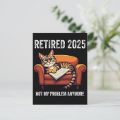 Pensioen 2025 Gepensioneerd 2025 Niet mijn problee Briefkaart (Staand voorkant)