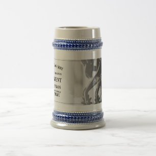 Pensioen aankondiging met oude sporen bierpul