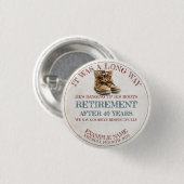 Pensioen aankondiging met oude sporen ronde button 3,2 cm (Voorkant /achterkant)