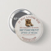 Pensioen aankondiging met oude sporen ronde button 5,7 cm (Voorkant /achterkant)
