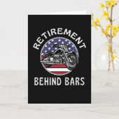 Pensioen Achter Bars Grappige Motorfiets Kaart (Gele Bloem)