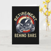 Pensioen Achter Bars Grappige Motorfiets Kaart (Gele Bloem)