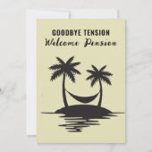 Pensioen afscheid Spanning Palm Tree hangmat Kaart (Voorkant)
