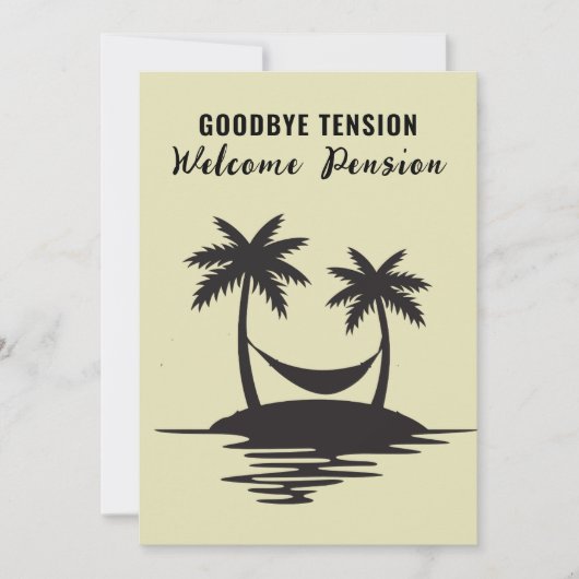 Pensioen afscheid Spanning Palm Tree hangmat Kaart (Voorkant)