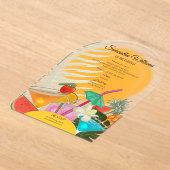 Pensioen Afscheid Tropisch strand Cocktail Party Acryl Uitnodigingen (Laagn)