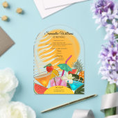 Pensioen Afscheid Tropisch strand Cocktail Party Acryl Uitnodigingen (Insitu (Huwelijk))