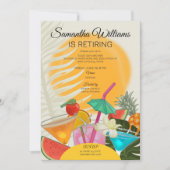Pensioen Afscheid Tropisch strand Cocktail Party Kaart (Voorkant)