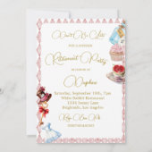 Pensioen Alice in Wonderland Roze Bloemen Kaart (Achterkant)