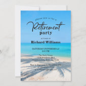 Pensioen Beach Scene Bye Bye Tension Party Kaart (Achterkant)