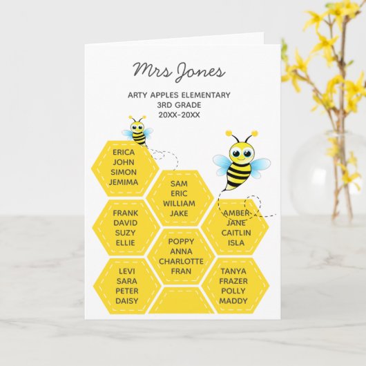 Pensioen bedankt dat je kinderen gebaren bijenkorf kaart (Gele Bloem)