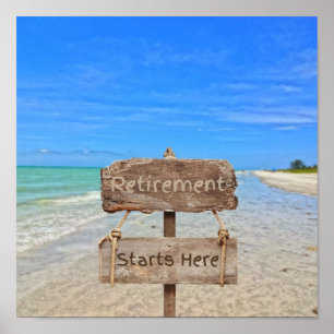 Pensioen begint hier! Sanibel Island Beach Poster