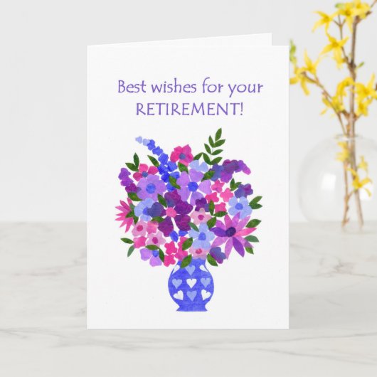 Pensioen beste wensen Kaart - Flower Power (Gele Bloem)