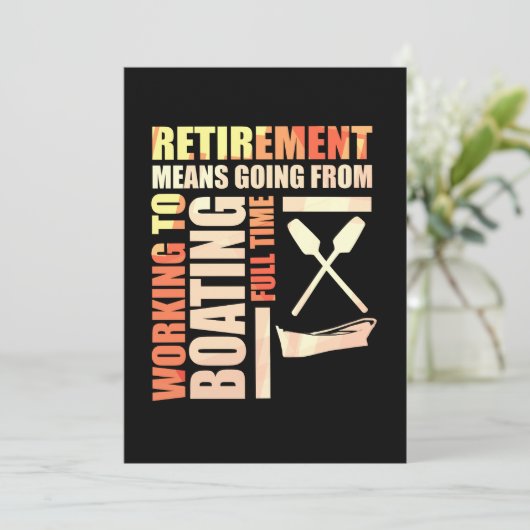 Pensioen betekent werken om te varen kaart (Staand voorkant)
