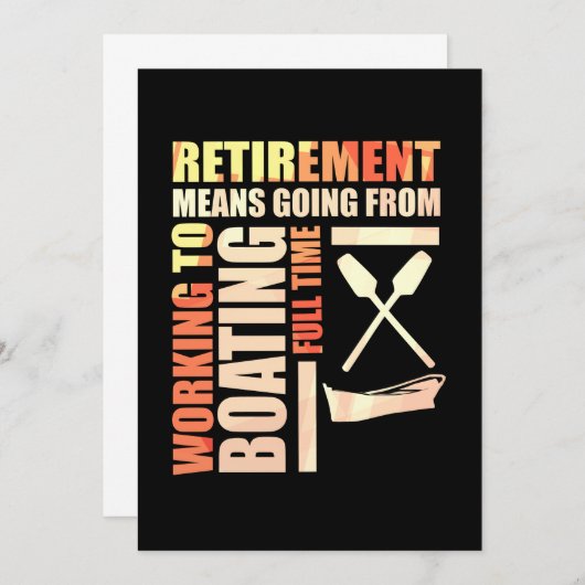 Pensioen betekent werken om te varen kaart (Voorkant / Achterkant)