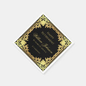 Pensioen Black Faux Gold  Elegant Script Servet (Hoek)