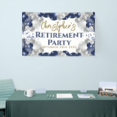 pensioen blauwe ballonnen feest welkom spandoek (Beurs)