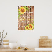 Pensioen Bloemen Zonnebloem Rustiek Feest Welkom Poster (Keuken)