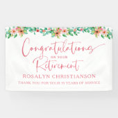 Pensioen Bloemig Tropisch Schrift Felicitatie Spandoek (Horizontaal)