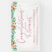 Pensioen Bloemig Tropisch Schrift Felicitatie Spandoek (Verticaal)