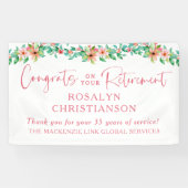 Pensioen Bloemige Tropische Script Felicitaties Spandoek (Horizontaal)