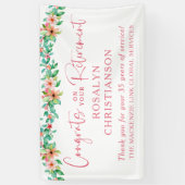 Pensioen Bloemige Tropische Script Felicitaties Spandoek (Verticaal)
