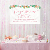 Pensioen Bloemrijke Tropische Script Felicitaties